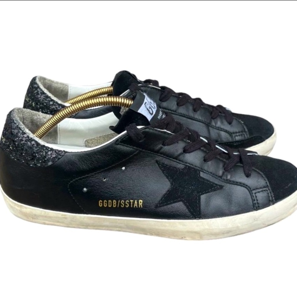 Golden Goose Superstar Leather Glitter Low-Top Sneakers EUC Size 10 / EU40